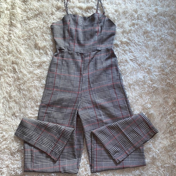 Forever 21 Pants - NWT Forever 21 Plaid Wide Leg Jumpsuit